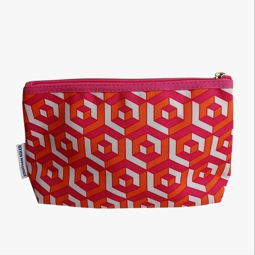 Jonathon Adler x Clinique Cosmetic Bag Geo Design Bright Gift Lined Pink